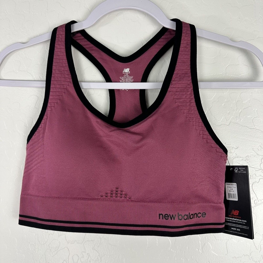 New Balance Women's Medium Impact Dragon Fruit Sports Bra Style # R000133